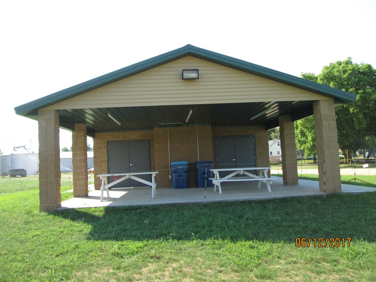 Pavilion with doors open