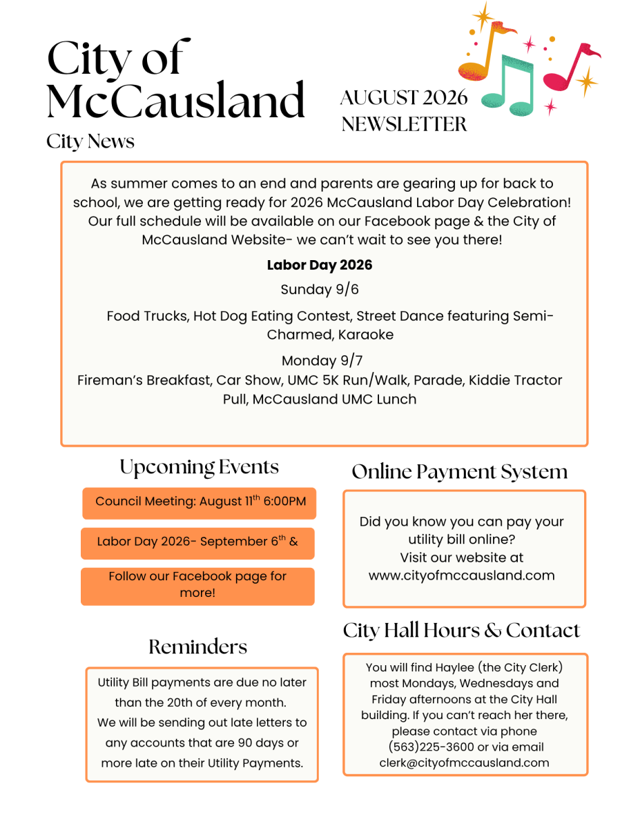 August 2026 Newsletter