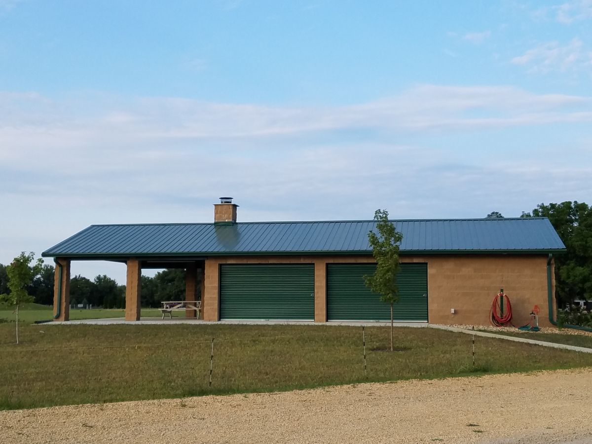 Pavilion with doors closed